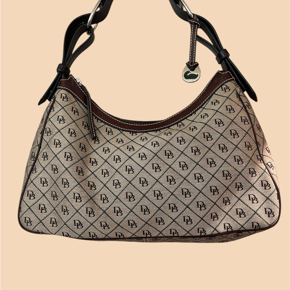 Dooney and Bourke signature monogram shoulder bag, EUC